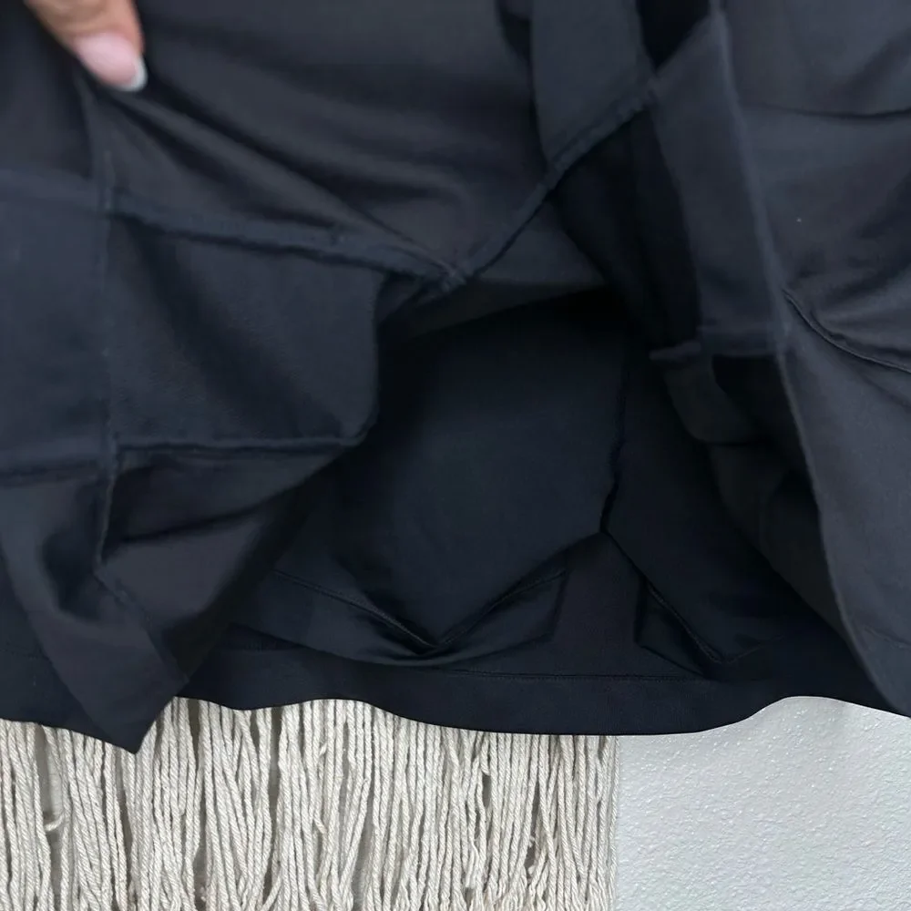 EP Pro Black Mesh Pleat Pull On Skort